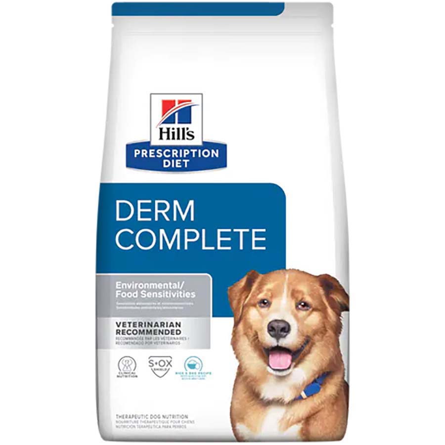 Hill's Prescription Diet Canine Derm Complete Dog Dry Food Egg & Rice 12kg